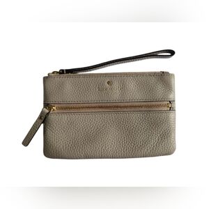 Kate Spade Pebbled Beige Wristlet